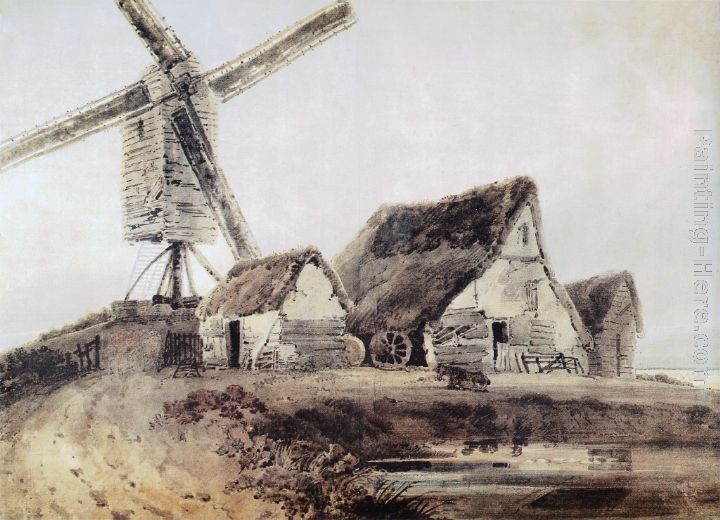 Mill in Essex painting - Thomas Girtin Mill in Essex art painting